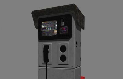 70,80年代的老旧电话亭maya模型,MB,FBX格式