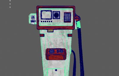 70年代加油站旧压泵maya模型,MB,FBX文件