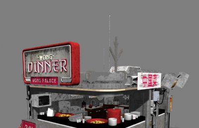 70年代小餐馆,中国菜外卖店maya模型,MB,FBX格式文件(网盘下载)