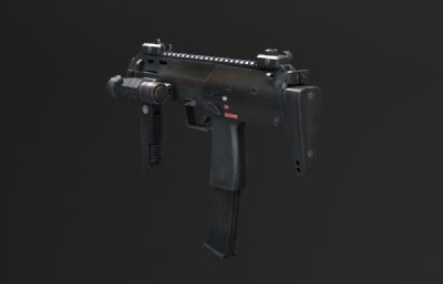 赫克勒-科赫MP7自动冲锋枪3D模型,非实体模型