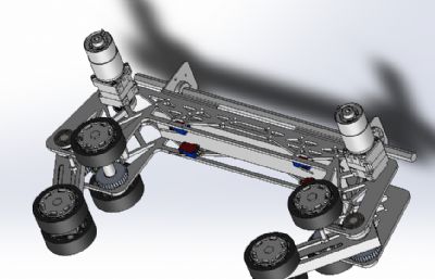 车轮底盘脚轮构件Solidworks设计模型