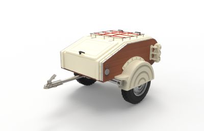 行李箱,行李拖车STP格式模型