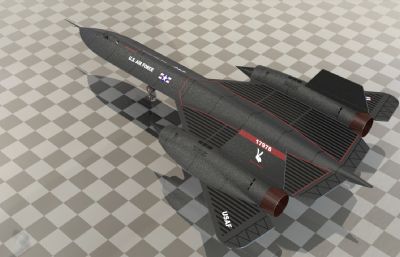 美军洛克希德SR-71黑鸟侦察机,战斗机Solidworks设计图纸