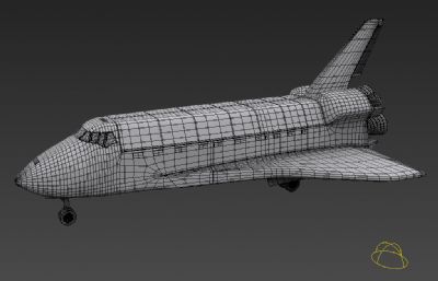 航天飞机3D模型白模