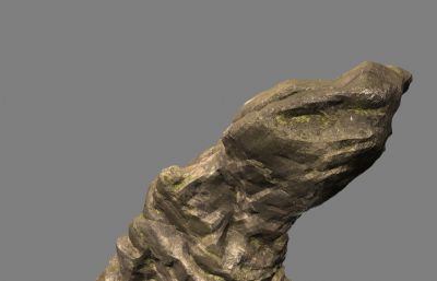 鸡腿形状的石头,岩石maya模型,MB,FBX格式