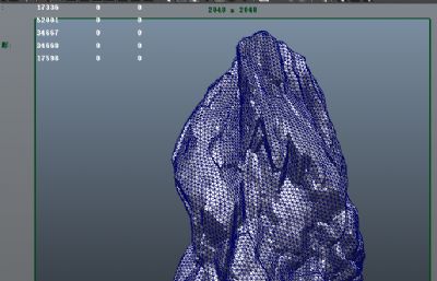 一块普通的岩石maya模型,MB,FBX两种格式