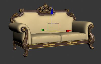 双人皮质沙发3D模型