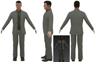 西装人物3D模型