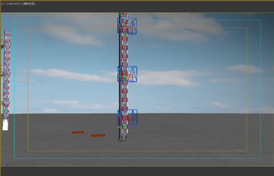 钢柱吊装施工动画场景3D模型