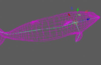 一种未知的深海鲸鱼maya模型,有MB,FBX,OBJ三种格式