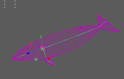一种未知的深海鲸鱼maya模型,有MB,FBX,OBJ三种格式