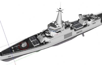 多功能区域控制护卫舰,防空护卫舰su模型