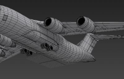 美军C-17战术运输机3D模型白模