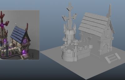 魔法小房子OBJ模型