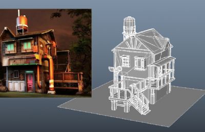 次世代动画怀旧小房子OBJ模型