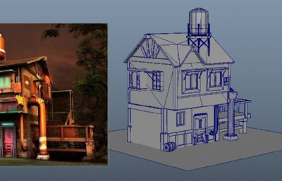 次世代动画怀旧小房子OBJ模型