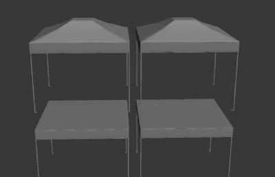 户外四角帐篷,地推遮阳棚3D模型