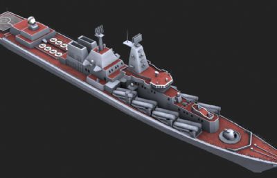 光荣级导弹护卫舰3D模型低模