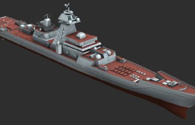 基洛夫级轻型巡洋舰3D模型低模