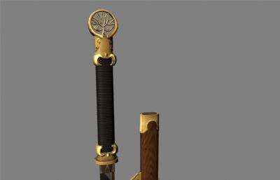 环首刀,中国古代最强冷兵器maya模型