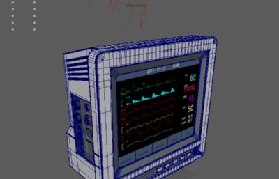 心电图检测仪maya模型,MB,FBX,OBJ三种格式