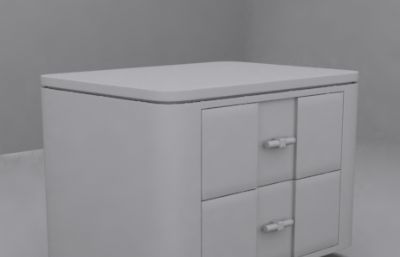 床头柜3D模型白模