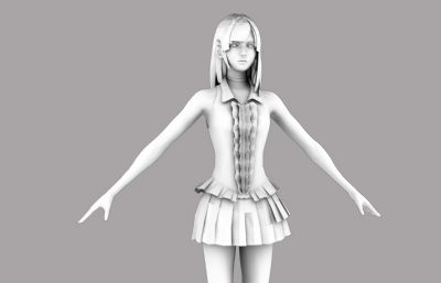 雏咲深羽,零:濡鸦之巫女游戏里的女角色Maya模型