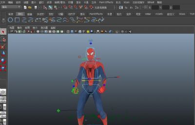 蜘蛛侠maya模型,带绑定,带跳舞尬舞动画
