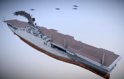 埃塞克斯号航空母舰模型,FBX,blend两种格式