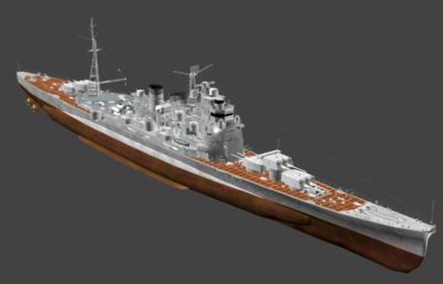 高雄级重型巡洋舰模型,FBX,blend两种格式