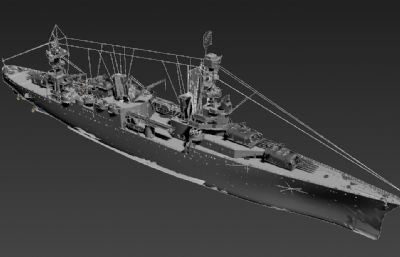 北安普敦号重巡洋舰模型,fbx,blend格式文件