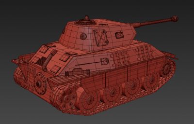 德系 Krupp-38(D) 中型坦克3D模型
