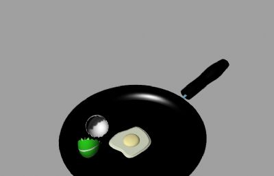 煎蛋,荷包蛋平底锅模型