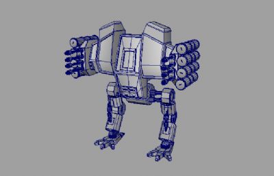 游戏里的巡逻机器人maya模型