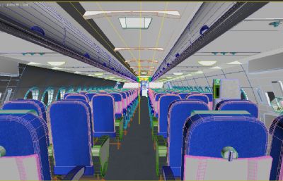 空客A321民航飞机内部虚拟仿真场景3D模型(网盘下载)