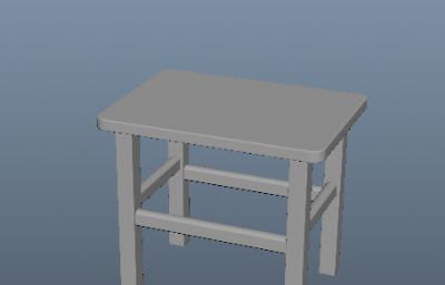 简单好看的小木凳OBJ模型素模