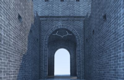 古城墙,烽火台3D模型