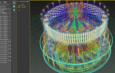 水电站水轮发电机组,导水机构,发电机转子3D模型