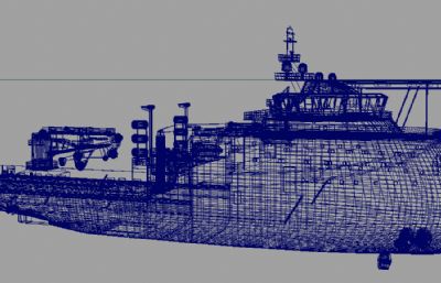 海上救援船maya模型