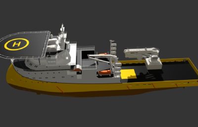 海上救援船maya模型