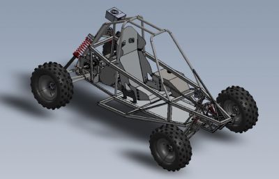 单座雪地车,沙滩车Solidworks设计图纸模型