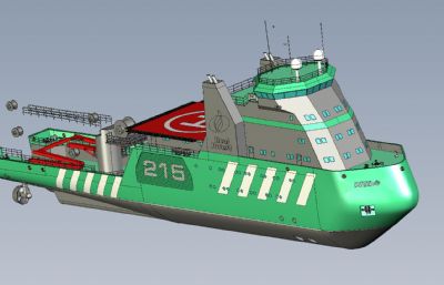 破冰船3D模型,RHINO设计图纸