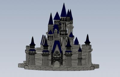 灰姑娘城堡Solidworks设计图纸模型,有STEP,STL,STP格式文件