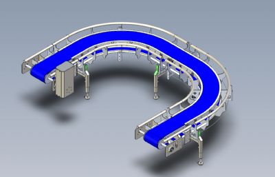 圆弧曲线带式输送机STP格式图纸模型