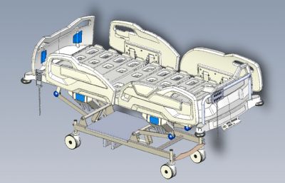 ICU重症监护室护理床,病床图纸模型,IGS格式素模