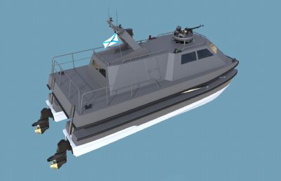 军用海上预警,巡逻船图纸模型,RHINO设计,3DM,STP格式