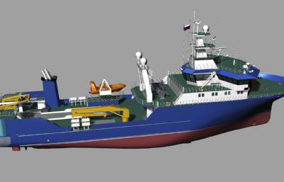 中型拖网渔船模型,RHINO设计,STP格式