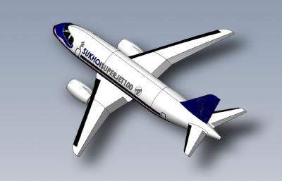 苏霍伊超级100型客机Solidworks设计图纸模型