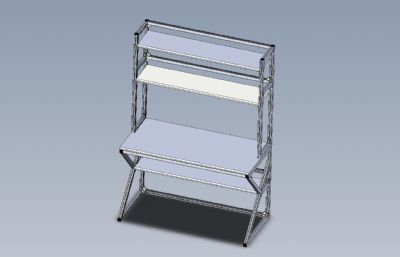 多层铝型材办公桌,书桌模型,STEP,IGS格式