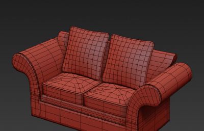 简约风双人沙发3D模型素模